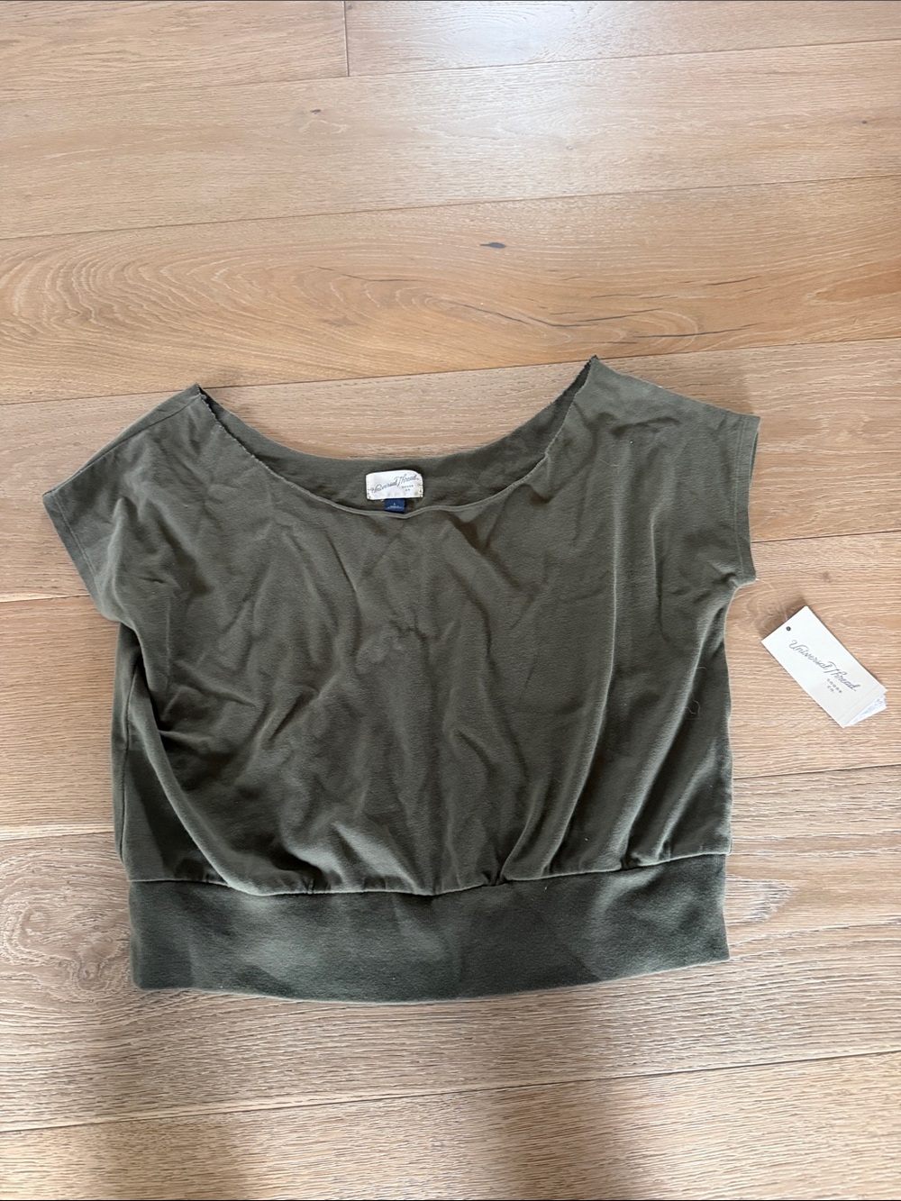 Universal Thread Olive Cropped Boatneck Top